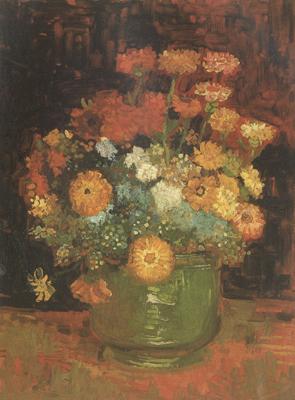 Vincent Van Gogh Vase with Zinnias (nn04)